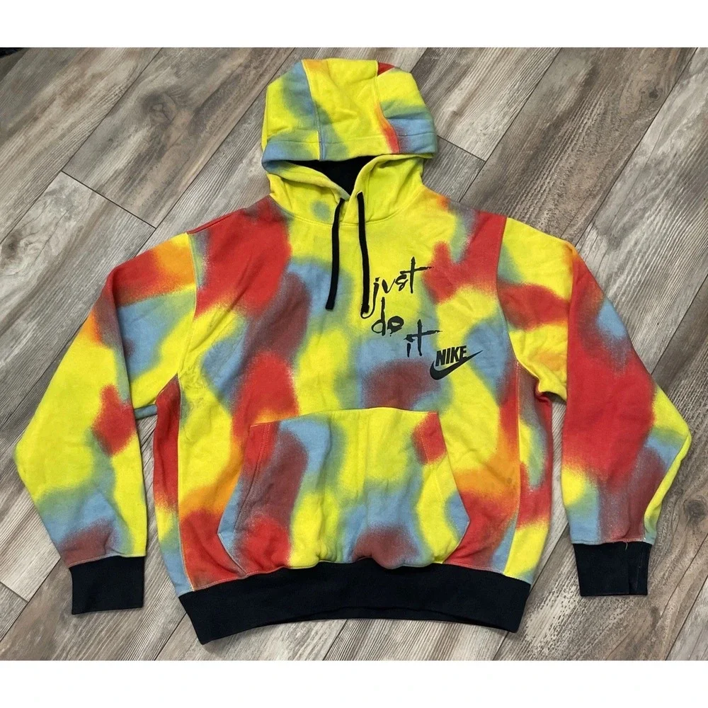 Nike Hoodie Mens Sz M Color Splash Actions Speak Louder Than Anything CQ7174-100
